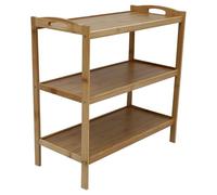 SEWACC Étagère à Chaussures en Bambou Simple à Trois Couches, Rack à Chaussures Stable et Multi-Usage, Sneakers Shelf pour Rangement Maison