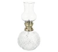 SEWACC Lampe à pétrole vintage en verre - Lanterne à huile décorative rétro avec mèche de feu réglable - Lampe à huile rustique pour décoration d'intérieur