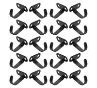 SEWACC Lot de 20 Crochets Noirs en Acier Inoxydable pour Serviettes et Accessoires sous Étagère, Design Simple Forte Capacité de Charge, Cuisine et Armoires
