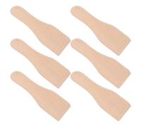 SEWACC Lot de 6 Spatules en Bois Beige Design Ergonomique, Ustensiles Cuisine Pratiques Ne Rayant Pas Surfaces, pour Raclette et Confiture