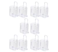 SEWACC Mini Valises à Roulettes en Plastique Lot de 10 Blanches, Boîtes à Bonbons Compactes pour Mariage, Anniversaire et Rangement Bijoux Voyage