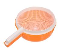 SEWACC Panier Égouttoir Double Couche en Plastique pour Fruits et Légumes, Bol Passoire Orange avec Poignée, Adapté pour Cuisine, Salades et Pâtes Réutilisable