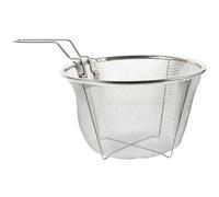 SEWACC Passoire à Friture Pliable en Acier Inoxydable 18 CM Panier à Friture Rond Longue Poignée Accessoire Cuisine pour Nuggets de Poulet Frites et Snacks Usage Domestique et
