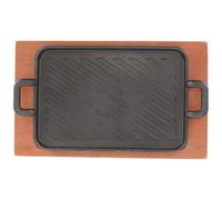 SEWACC Plaque de Cuisson en Fonte Épaisse Poignées Doubles, Poêle à Griller pour Barbecue, Design Compact en Fer, pour Griller Steaks et Viandes