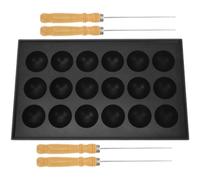 SEWACC Plaque de Cuisson Sphérique Ronde Antiadhésive en Acier Inoxydable 28 Trous pour Œufs et Boulettes de Viande, Facile à Nettoyer Cuisine Quotidienne