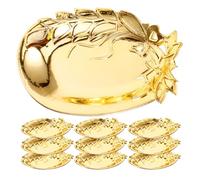 SEWACC Plat de Service en Plastique Doré Léger Surface Polie, 12 Pièces, Style Occidental Unique, Assiette de Fruits et Présentoir à Gâteaux pour Boutique de Bonbons