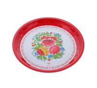 SEWACC Plat Rond en Émail Rouge Vintage 35cm, Assiette Émaillée Rétro pour Repas en Famille et Cafés, Design Nostalgique et Fonctionnel
