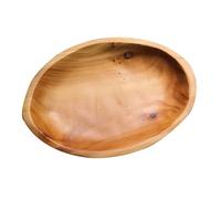 SEWACC Plateau à Fruits en Bois Massif 27×18×3cm, Assiette à Collation Alimentaire, Plateau de Service Pratique pour Coffee Shop, Plat Ovale à Fruits Texture Rétro