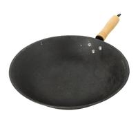SEWACC Poêle à Induction Wok Traditionnelle en Fer, Poignée Bois Noire | Chauffe Homogène, Revêtement Résistant aux Rayures, Nettoyage Facile, Usage la Cuisine et Maison, Plusieurs Style Aléatoire