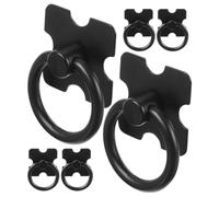 SEWACC Poignée de porte de placard Poignées de tiroir Bouton de meuble noir 6 pièces Alliage de zinc Forme créative Prise confortable sans arêtes vives pour tiroir et commode