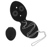 SEWACC Porte-badge Ovale en Similicuir Noir avec Clip Ceinture et Chaîne, Robuste et Facile à Nettoyer, Accessoire Pratique pour Étudiants et Fêtes Déguisées