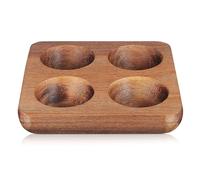 SEWACC Porte-Œufs en Bois D’Acacia à 4 Compartiments Plateau de Rangement Frais pour Œufs Support Robuste pour Réfrigérateur Cuisine Séparateur Pratique pour Comptoir Organisateur