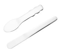 SEWACC Spatule Cosmétique Cuillère Compacte Résistante à L'usure en Acier Inoxydable 2pcs Outil Fiable pour Soins Peau pour Maquillage et Application D'eye Cream
