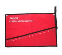 SEWACC Trousse à Outils Multifonction 14 Emplacements en Toile Polyester Robuste Rouge, Organiseur Suspendu pour Électricien Et Réparation, Pochette Utilitaire Compacte pour Rangement Professionnel