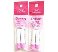 Sewline Lot de 2 paquets de colle à tissu double recharge EPP, sans épingles, transparent en séchage, couture et papier