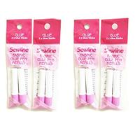 Sewline Lot de 4 recharges de colle pour tissu, EPP, sans épingles, transparent en séchage, couture et papier