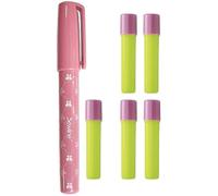 Sewline Lot de 5 recharges de stylo à colle bleue et jaune pour tissu, sans épingles, séchage transparent, couture et découpage de papier, 5 recharges jaunes