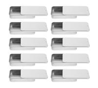 SEWOART 10 Pièces Boîte Rectangulaire Métallique avec Couvercle Coulissant Organisateur Élégant Fer pour Rangement Dentaire Bijoux Soin des Lèvres et Bonbons de Noël