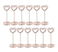 SEWOART 12 Clips de Cœur en Métal pour Mariage, Porte-cartes et Porte-numéros de Table Base Spirale, pour Fêtes et Décoration de Table