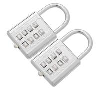 SEWOART 2 Pièces Cadenas à Combinaison 8 Touches en Alliage de Zinc Argenté pour Paquet à Dos et Casiers, Serrure Anti-vol Polyvalente Adaptée aux Déplacements Quotidiens
