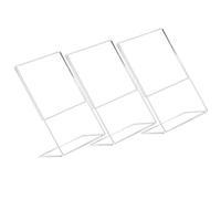 SEWOART 3 Pièces Support de Table en Acrylique Transparent Design en L, Porte-étiquette Polyvalent pour Cartes et Brochures, pour Centres de Congrès et Bureaux