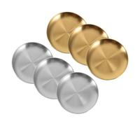 SEWOART 6 Pièces Assiettes à Salade Rondes 15cm en Acier Inoxydable | Vaisselle Argentée Élégante, Résistante aux Chocs, Adaptée aux Pique-niques, Barbecues, Steaks et Occasions Spéciales