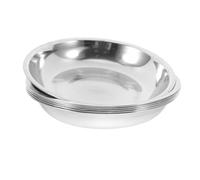 SEWOART 6 Pièces Plateau de Service Rond en Acier Inoxydable Pratique et Facile à Utiliser, Assiette pour Barbecue et Food Party, Design Simple et Unique Argenté