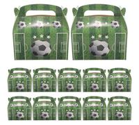 SEWOART Boîtes à Biscuits de Football avec Poignée en Papier, Design Créatif, Lot de 12 pour Fête D'anniversaire et Présents Garçon et Filles