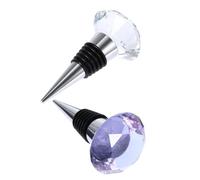SEWOART Bouchon à Vin pour Bouteilles de Vin et Bière Apparence Élégante en Cristal 2 Pièces avec Structure Simple, Matériau Alliage et Gel de Silice, Nettoyage Couleur Aléatoire