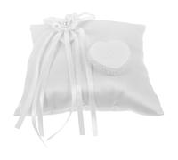 SEWOART Coussin D'alliances Mariage Blanc Carré en Tissu pour Cérémonie | Design Floral Romantique, Facile à Transporter Ranger, Finition Soignée pour Couple