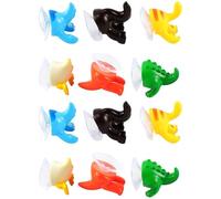 SEWOART Crochet à ventouse 12pcs Forme Queue Animal Mix Couleurs Patère Salle Bain pour Cuisine et Salon pour Serviettes Vêtements Couleur Aléatoire