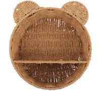 SEWOART Étagère Murale de Chat en Fer et Corde en Papier, Panier Suspendu Tressé Décoratif pour Salon, Rangement Pratique et Design Naturel