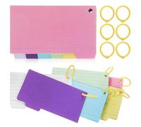 SEWOART Fiches de Notes Couleur Aléatoire 450 Lignées en Papier avec 8 Anneaux de Reliure, Carnet Spiralé Facile à Transporter pour Apprentissage et Prise de Notes