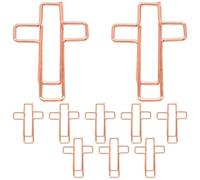 SEWOART Fournitures de bureau - Lot de 10 trombones - Dessin en croix - Décoration de fête - Marque-page en forme de croix - Agrafes d'église - Grands trombones