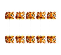 SEWOART Lot de 10 Ballons Tigre Miniatures Gonflables en Aluminium Orange et Noir, Décorations pour Fêtes D'anniversaire et Nouvel An, Ballons Tête de Tigre Thème Animaux pour