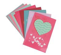 SEWOART Lot de 16 Cartes de Vœux en Papier de Cœur Couleurs Vives pour Anniversaire Mariage Saint-Valentin et Fêtes Cartes de Bénédiction D’Amour et Message pour Occasions Festives