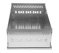 SEWOART Panier à Pierres Pliable pour Sauna de Camping en Acier Inoxydable | Support Argenté, 10, 6x7, 9x3, 9 Pouces, pour Poêle à Bois Charbon, Usage Intérieur Extérieur