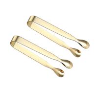 SEWOART Pinces à Sucre Mini Pinces Légères et Faciles à Utiliser en Acier Inoxydable 430 Doré Lot de 2 pour Jus Glacés et Buffets