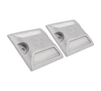 SEWOART Plastique Marqueur Pièces Routier en Aluminium Réfléchissant et 2 | Installation Facile, Haute Visibilité, Usage Polyvalent, pour Parkings et Zones de Sport, Argenté