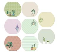 SEWOART Sticky Notepads Set 8PCS Plant Pattern Self Adhesive Paper Notes For Home Office And School With Smooth Writing Experience