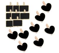 SEWOART Tableau noir en bois 16pcs avec étiquettes écriture surface suspendue pour décoration de table et maison