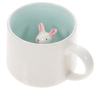 SEWOART Tasse à Café Toucher Lisse en Céramique Créative 375ml avec Anse et Animal 3d à L'intérieur et Design Original pour Bureau ou Maison