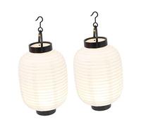 Sewroro 2pièces Lot de Lanternes Japonaises Pliables Papier Décoratives Suspendues pour Fête Et Maison Lampes De Style Japonais Blanc Hauteur