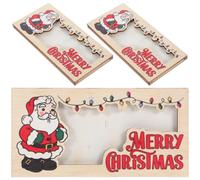 Sewroro 3 Pièces Porte-carte de Noël en Bois, Léger et Portable pour | Support pour Cartes et Présent, Motif Xmas, Usage Lors de Célébrations, Petites Réunions Familiales