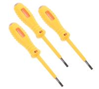 Sewroro 3 Pièces Testeur de Tournevis Électrique, Détecteur de Tension 100-500v, Jaune, Cuivre et Plastique, pour Serrage et Démontage des Vis, Électricien