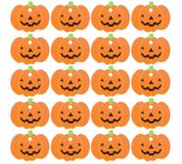 Sewroro 50 Pièces Étiquettes en Papier Citrouille Orange Trous Pré-percés, Décorations Suspendues Simples pour Halloween et Ambiance Festive de Noël