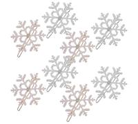 Sewroro 8pièces Epingle à Cheveux de Noël Flocon de Alliage Set de Barrettes pour Fille Accessoires pour Cheveux de Noël