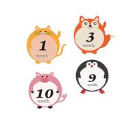 Sewroro Autocollants Muraux Bébé Mois 12pcs en Pvc Design Cartoon Adorable pour Décor Photo Pratique Fête Anniversaire Bébé