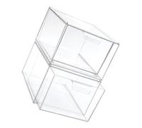 Sewroro Boîtes de Rangement Cosmétiques et Organisation de Maquillage Lot de 2 en Plastique Pet Empilables et Résistantes aux Chocs, Étui Transparent pour Bureau