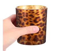Sewroro Bougeoir Créatif en Verre Imprimé Motif Animalier, Décoration Élégante pour Table, Photophore Chauffe-Plat, Accessoire Original Jaune et Design Unique